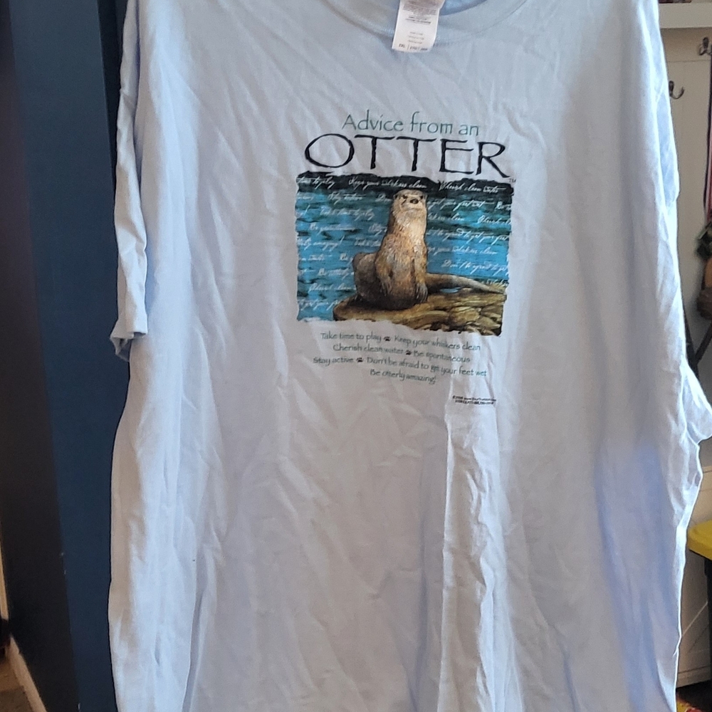 Light Blue Otter Graphic T-Shirt